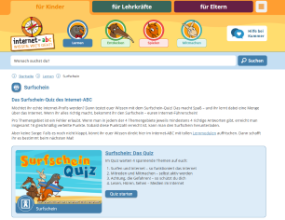 Internet-ABC: Das Surfschein-Quiz Seitenvorschau: internet-abc.de