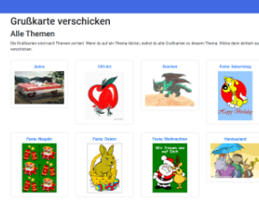 Mail4Kidz: Grußkarten verschicken Seitenvorschau mailforkidz.de