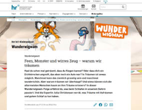 Wunderwigwam: Die hr2-Kinderpodcast-Folge zu Träumen Seitenvorschau hr.de