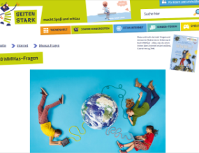 fragFINN: Die Suchmaschine für Kinder Seitenvorschau seitenstark.de