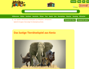 Afrika-junior.de: lustigesTierrätselspiel entdecken Seitenvorschau afrika-junior.de