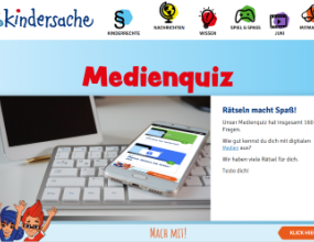 Das große Medienquiz auf kindersache.de entdecken Seitenvorschau kindersache.de