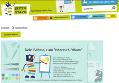 Screenshot der Kinderseiten Seitenstark.de, sie zeigt das Mal-Album