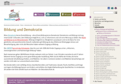 Screensot der Seite Demokratiewebstatt