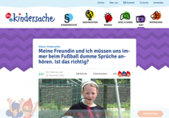 Screenshot der Kinderseite Kindersache.de
