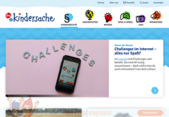 Screenshot der Kinderseite Kindersache.de