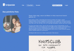 Screenshot der Kinderseite Knipsclub