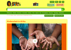 Screenshot der Kinderwebseite Afrika-Junior